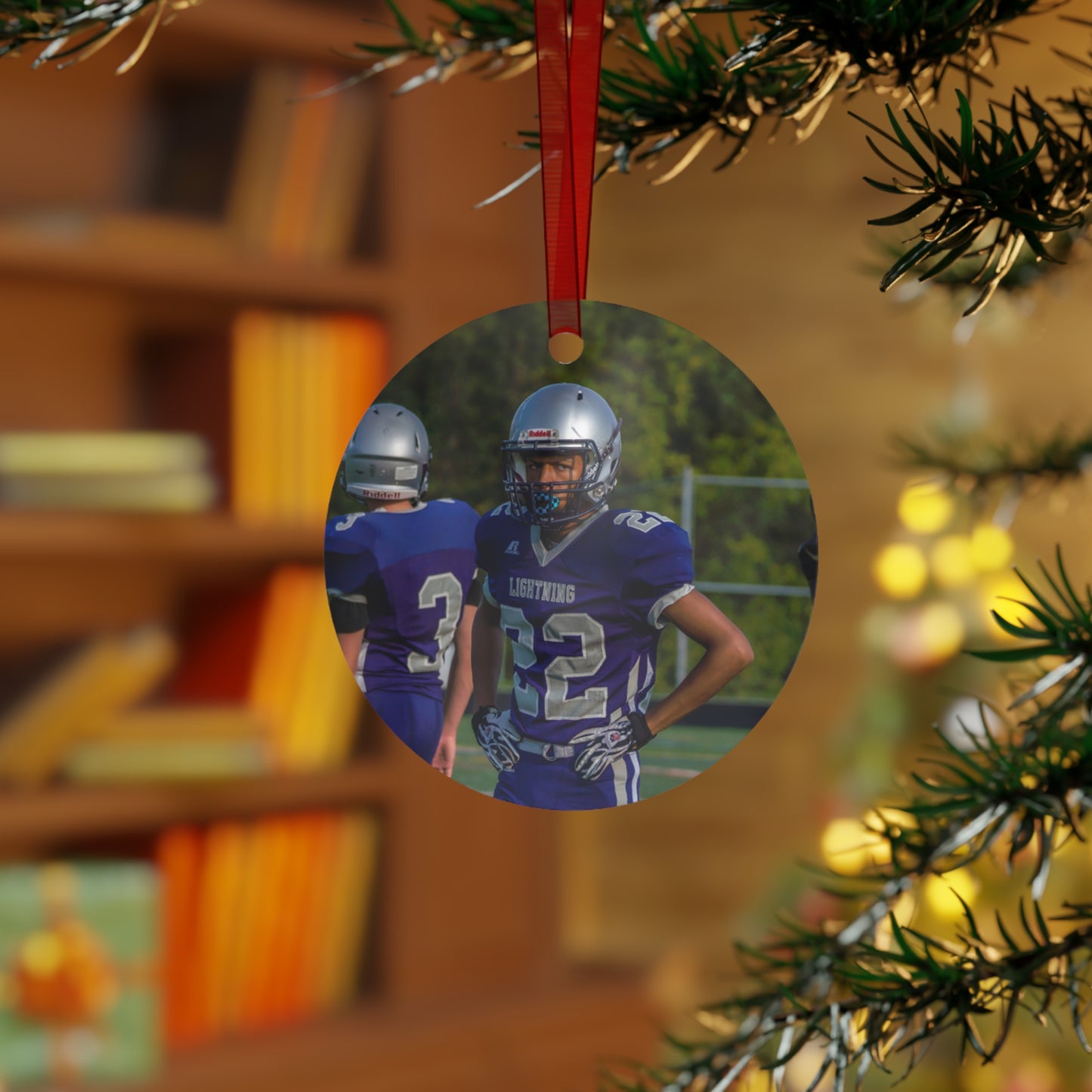 Touchdown Memories: Personalized Football Photo Ornament 2024 - Custom Keepsake for Fans and Players