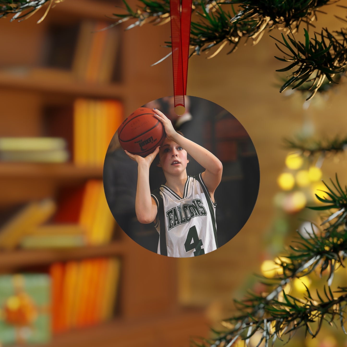 Score Memories with Personalized Basketball Photo Ornament 2024 - Custom Hoops Keepsake