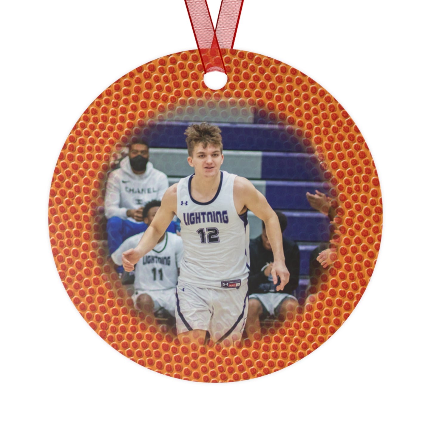 Score Memories with Personalized Basketball Photo Ornament 2024 - Custom Hoops Keepsake