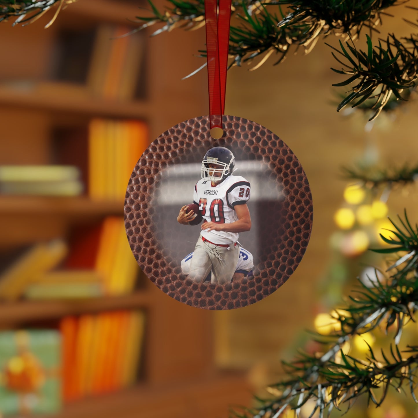 Touchdown Memories: Personalized Football Photo Ornament 2024 - Custom Keepsake for Fans and Players