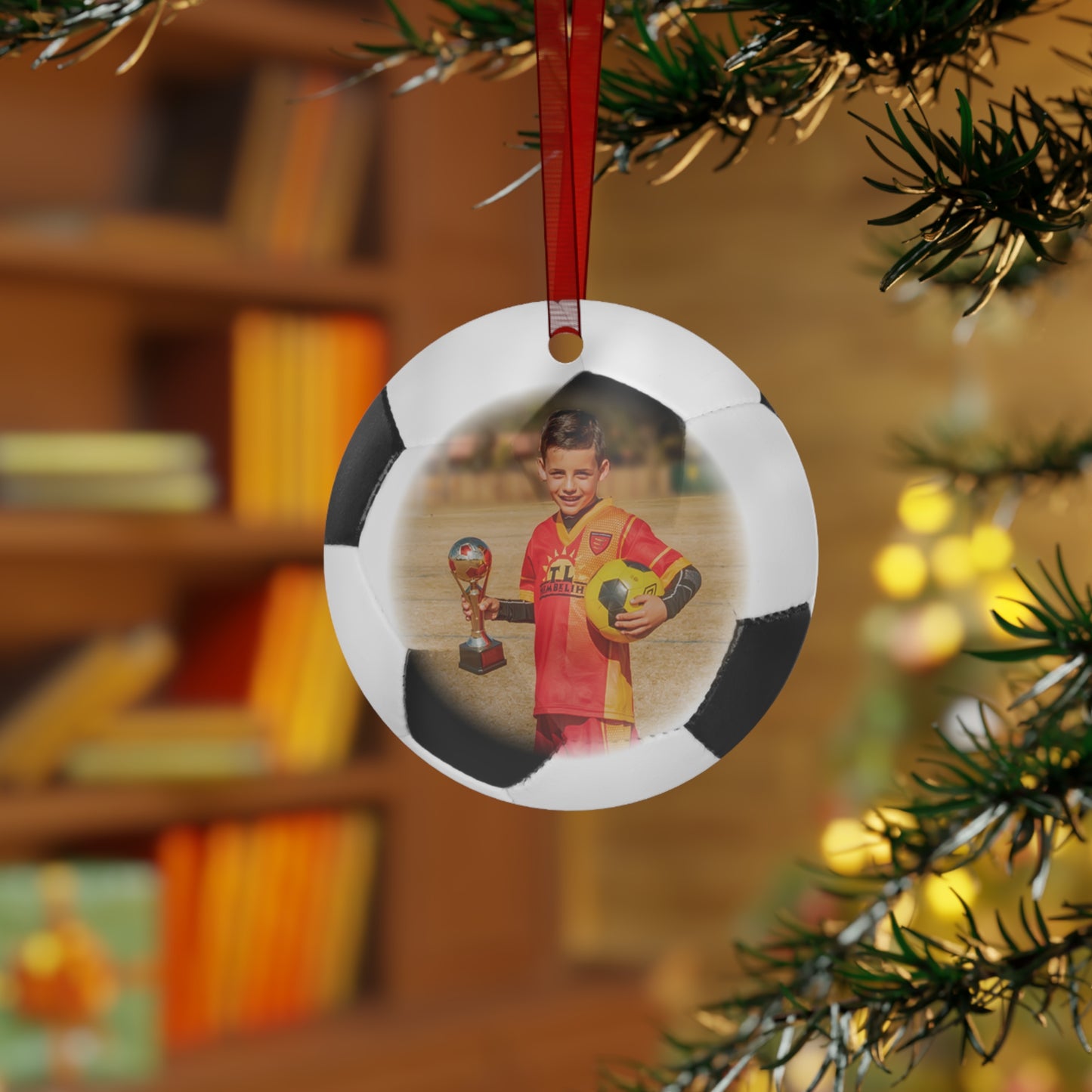 Personalized Soccer Photo Ornament 2024 - Custom Soccer Keepsake - Unique Gift for Soccer Fans
