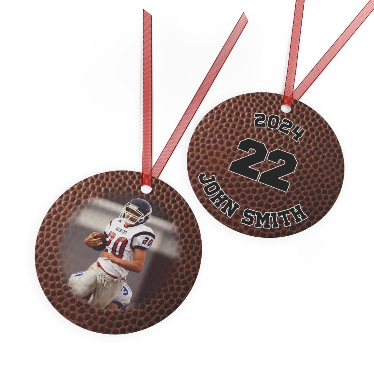 Touchdown Memories: Personalized Football Photo Ornament 2024 - Custom Keepsake for Fans and Players