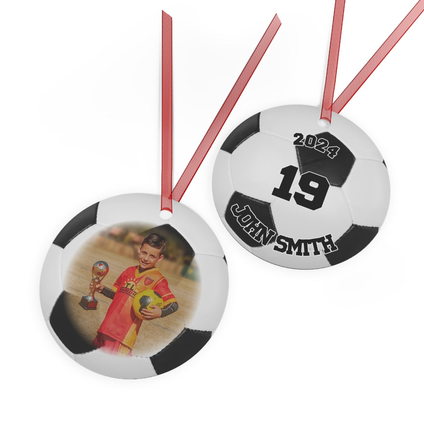 Personalized Soccer Photo Ornament 2024 - Custom Soccer Keepsake - Unique Gift for Soccer Fans