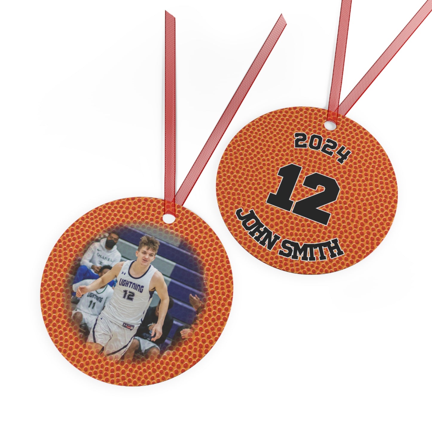 Score Memories with Personalized Basketball Photo Ornament 2024 - Custom Hoops Keepsake