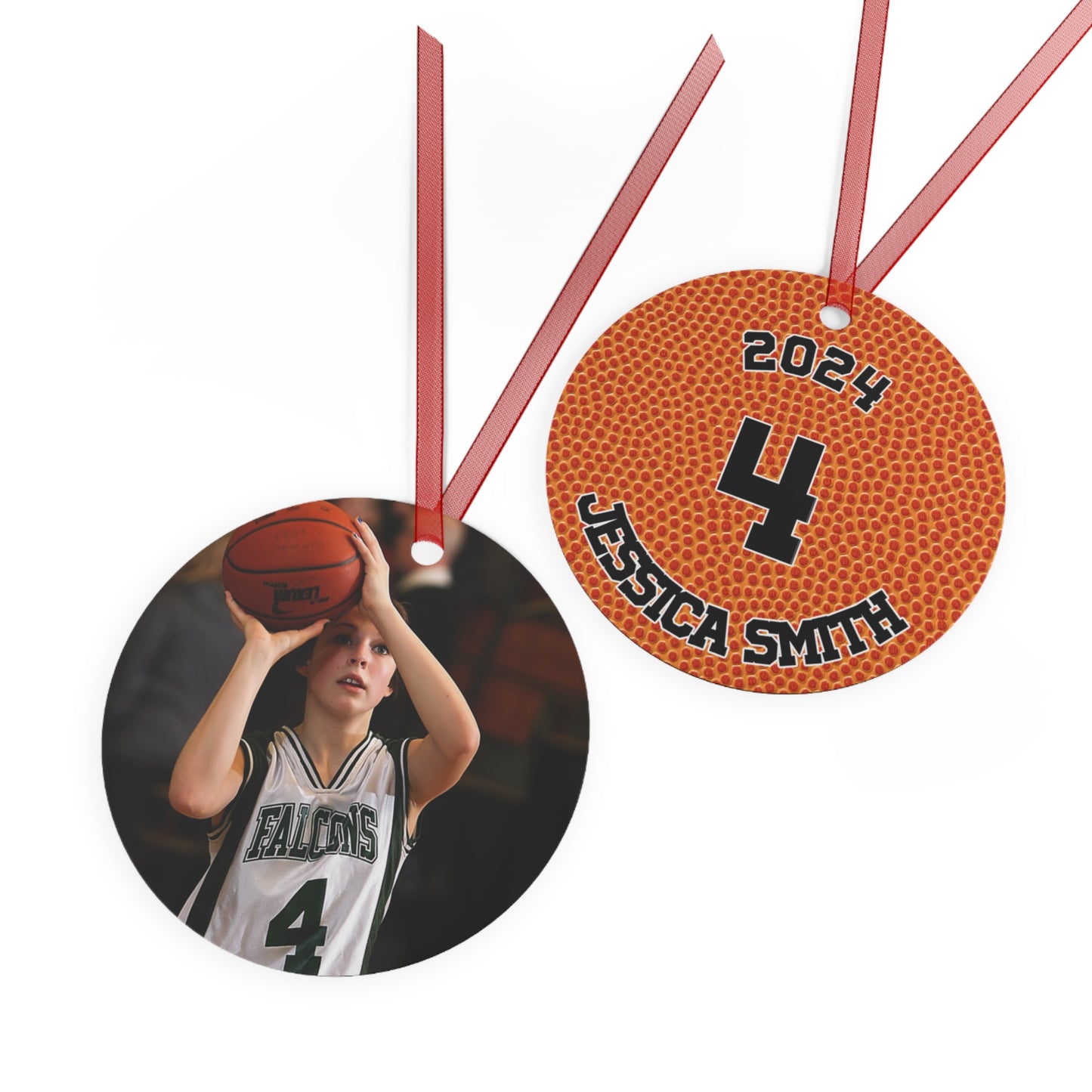 Score Memories with Personalized Basketball Photo Ornament 2024 - Custom Hoops Keepsake