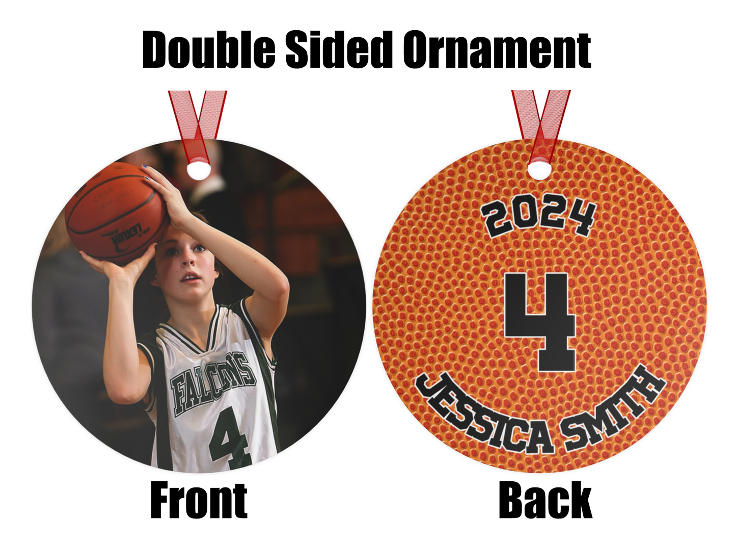 Score Memories with Personalized Basketball Photo Ornament 2024 - Custom Hoops Keepsake