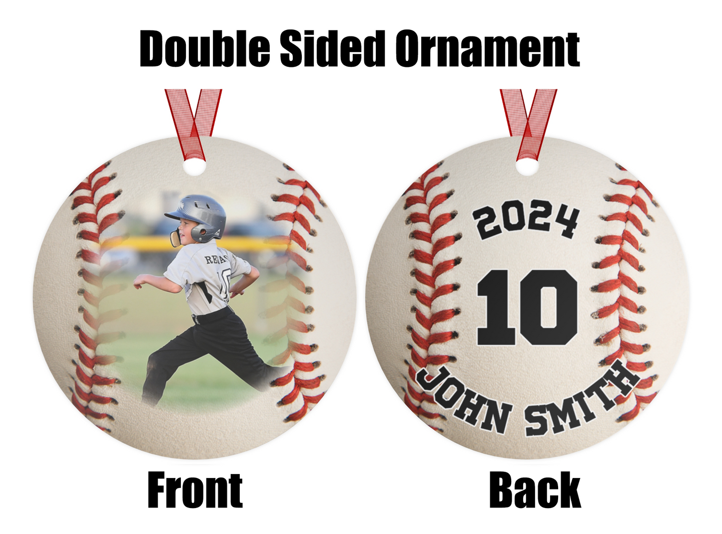 Custom Baseball Photo Ornament 2024 | Personalization Available