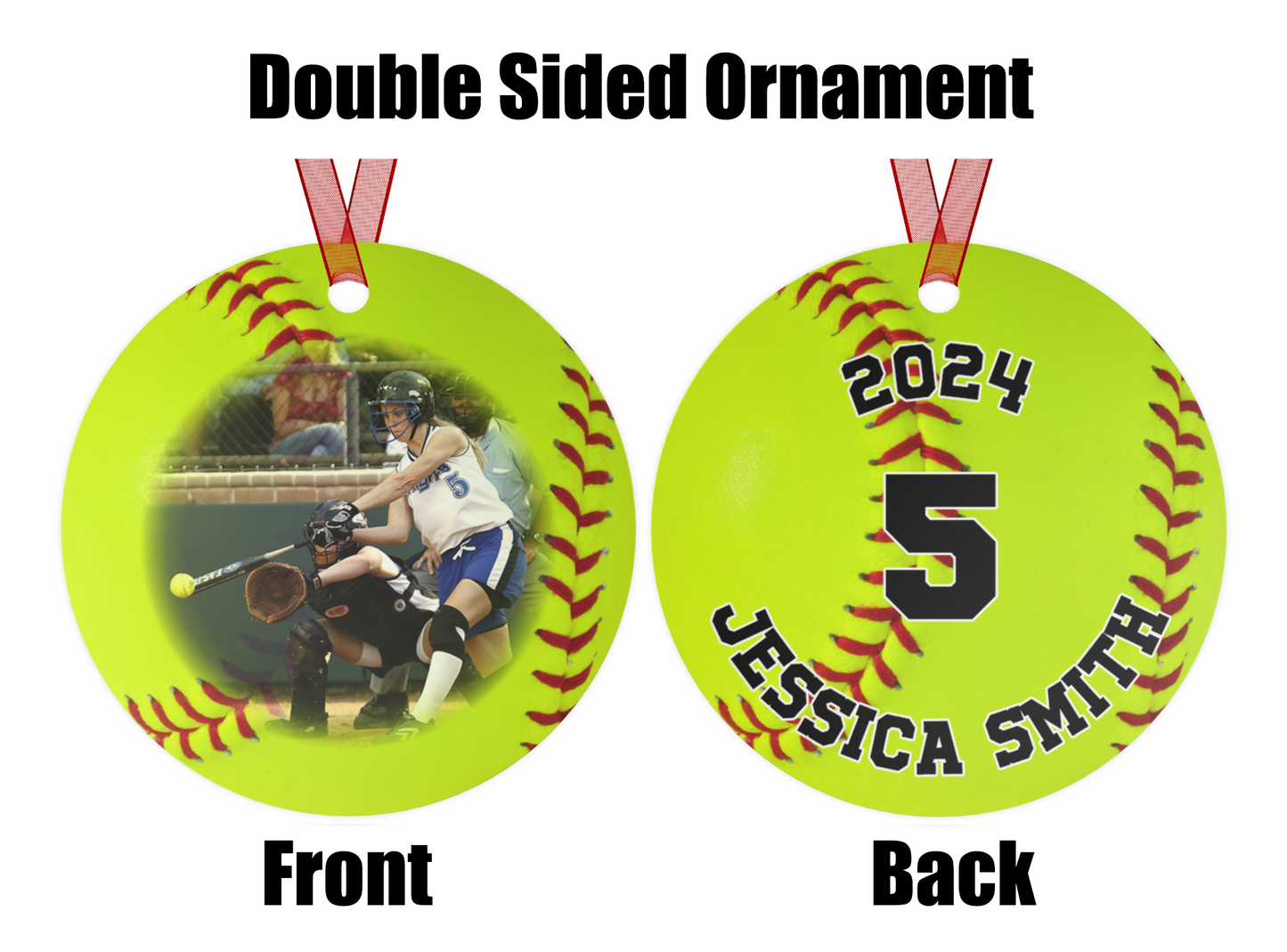 Personalized Softball Photo Ornament 2024 - Cherish Every Swing and Home Run!