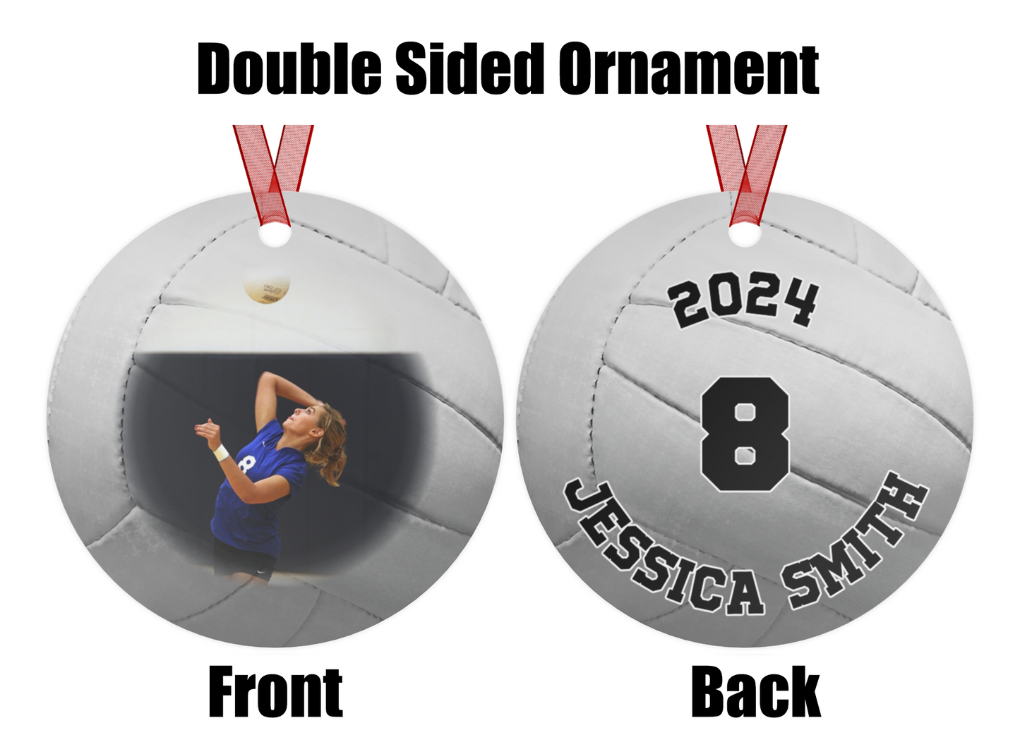 Personalized Volleyball Photo Ornament 2024 - Cherish Your Ace Moments!