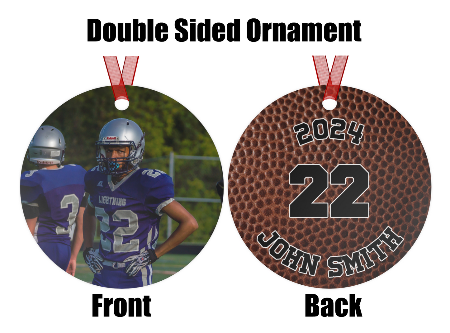 Touchdown Memories: Personalized Football Photo Ornament 2024 - Custom Keepsake for Fans and Players