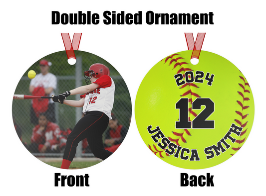 Personalized Softball Photo Ornament 2024 - Cherish Every Swing and Home Run!