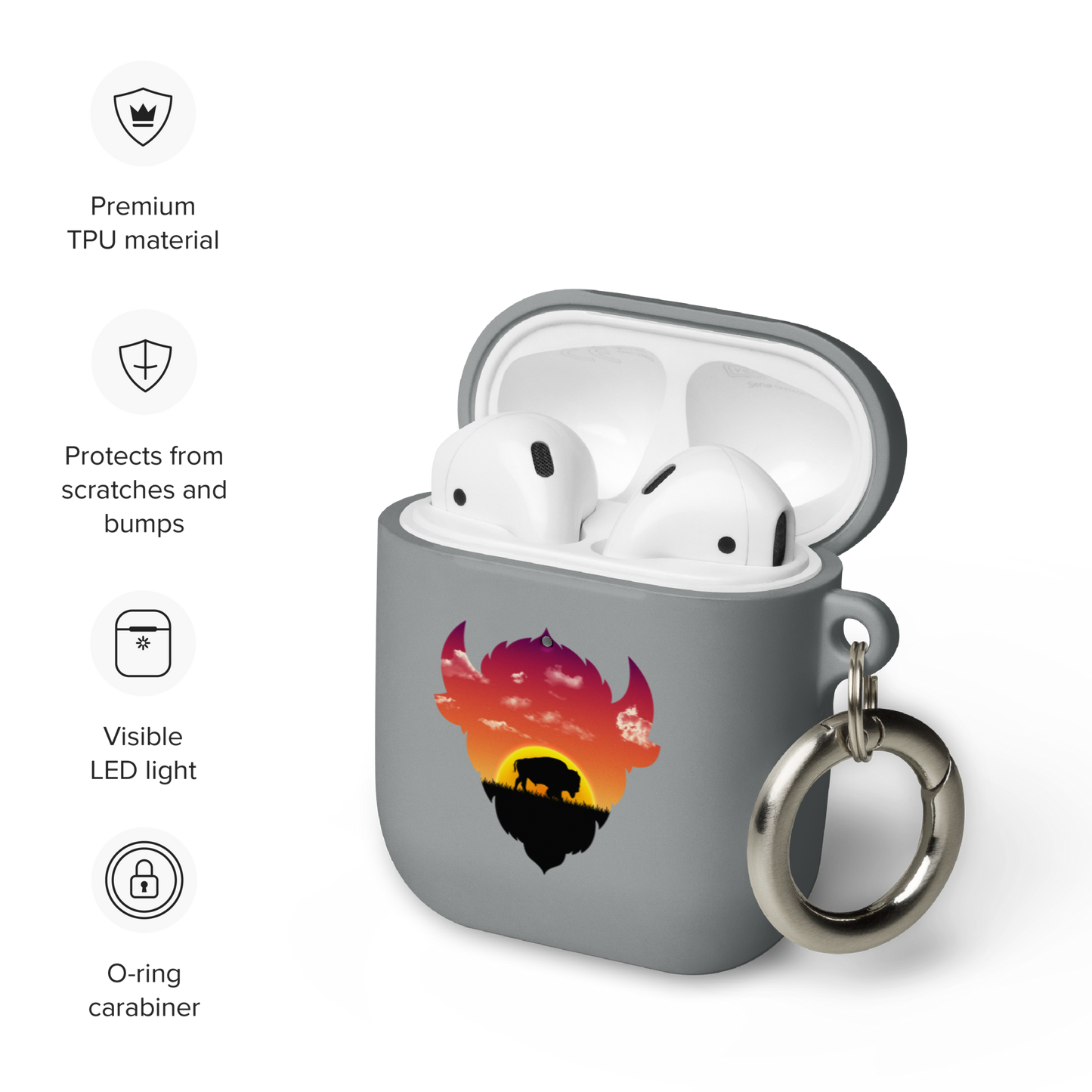 Sunrise Buffalo Silhouette AirPods case