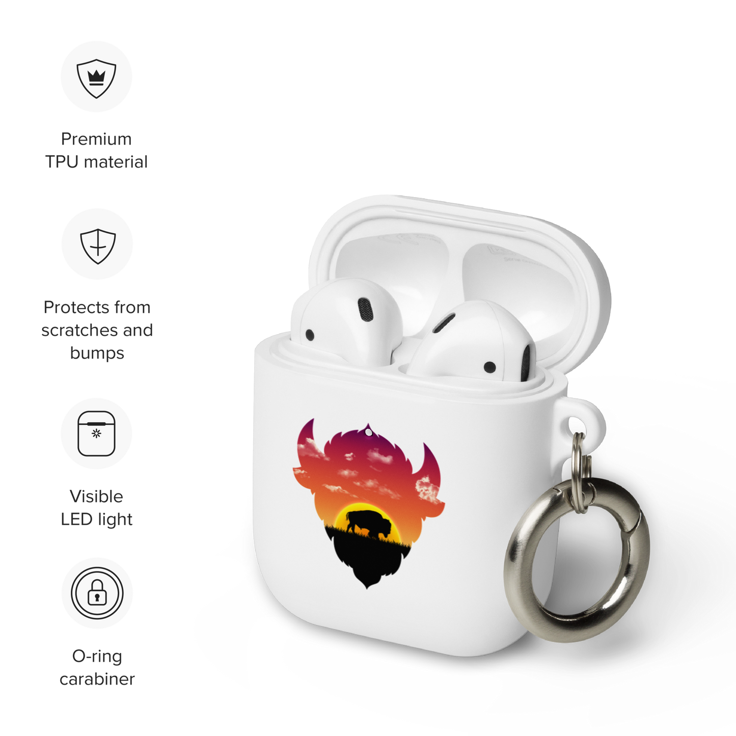 Sunrise Buffalo Silhouette AirPods case
