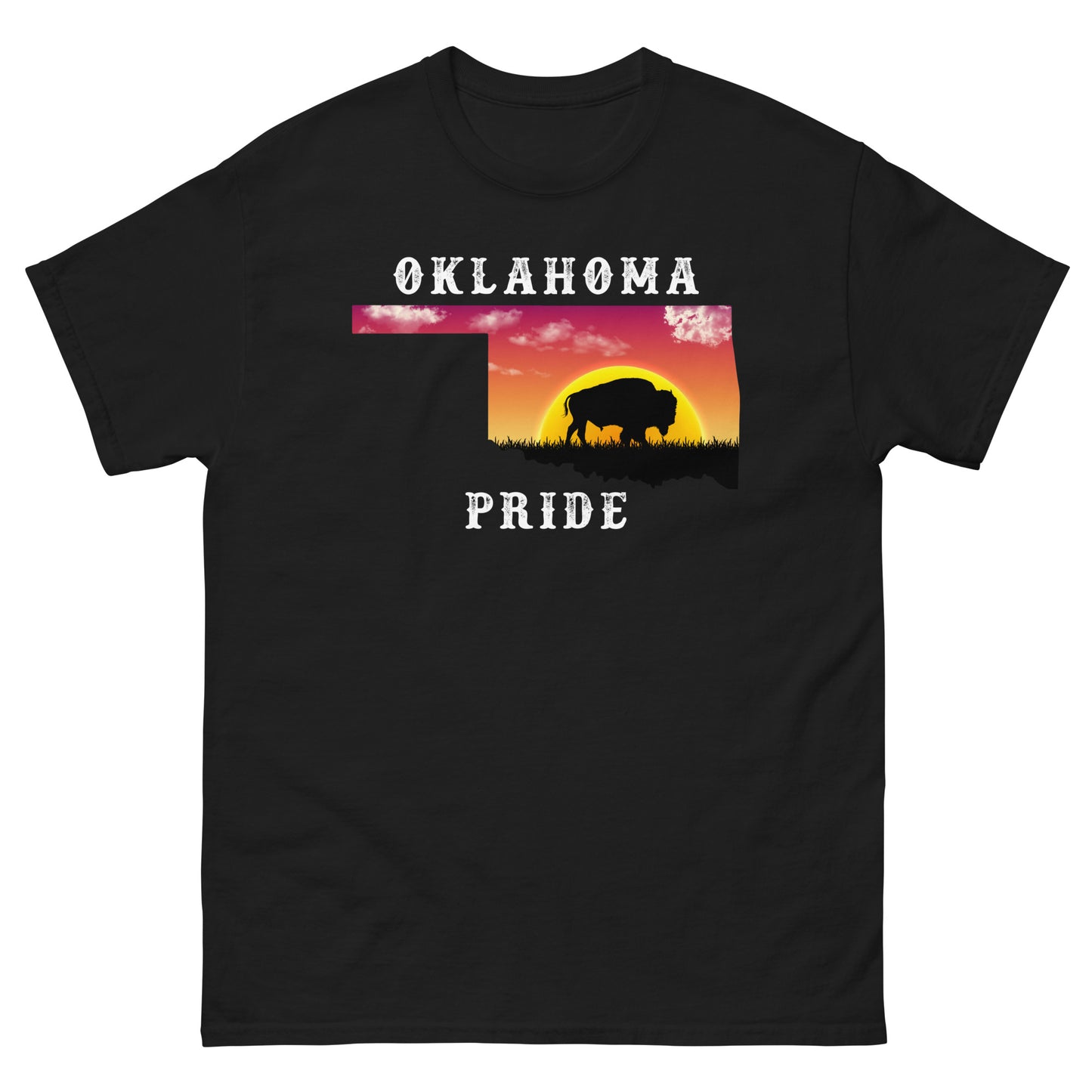 Oklahoma Sunrise Buffalo Dark Color T-Shirt