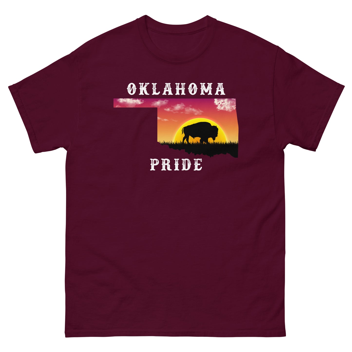 Oklahoma Sunrise Buffalo Dark Color T-Shirt