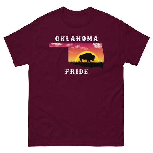 Oklahoma Sunrise Buffalo Dark Color T-Shirt