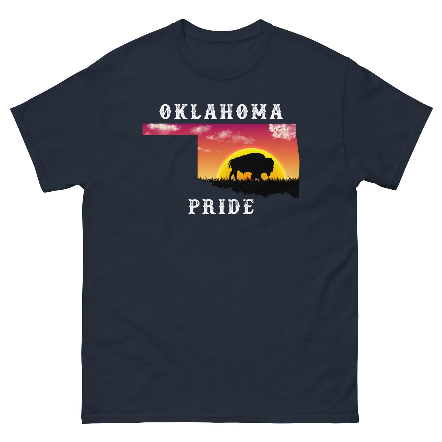 Oklahoma Sunrise Buffalo Dark Color T-Shirt
