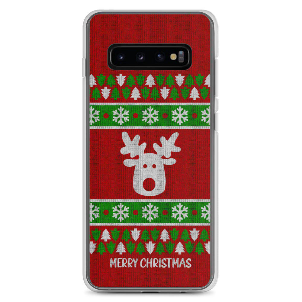 Red Ugly Christmas Sweater Reindeer Samsung Case