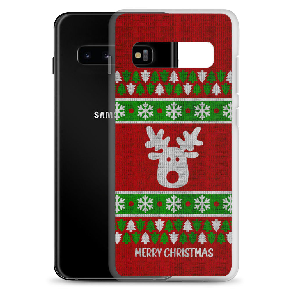 Red Ugly Christmas Sweater Reindeer Samsung Case