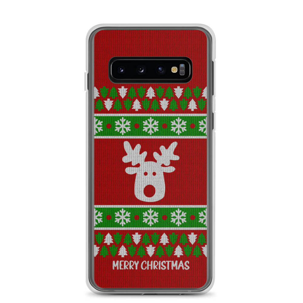 Red Ugly Christmas Sweater Reindeer Samsung Case