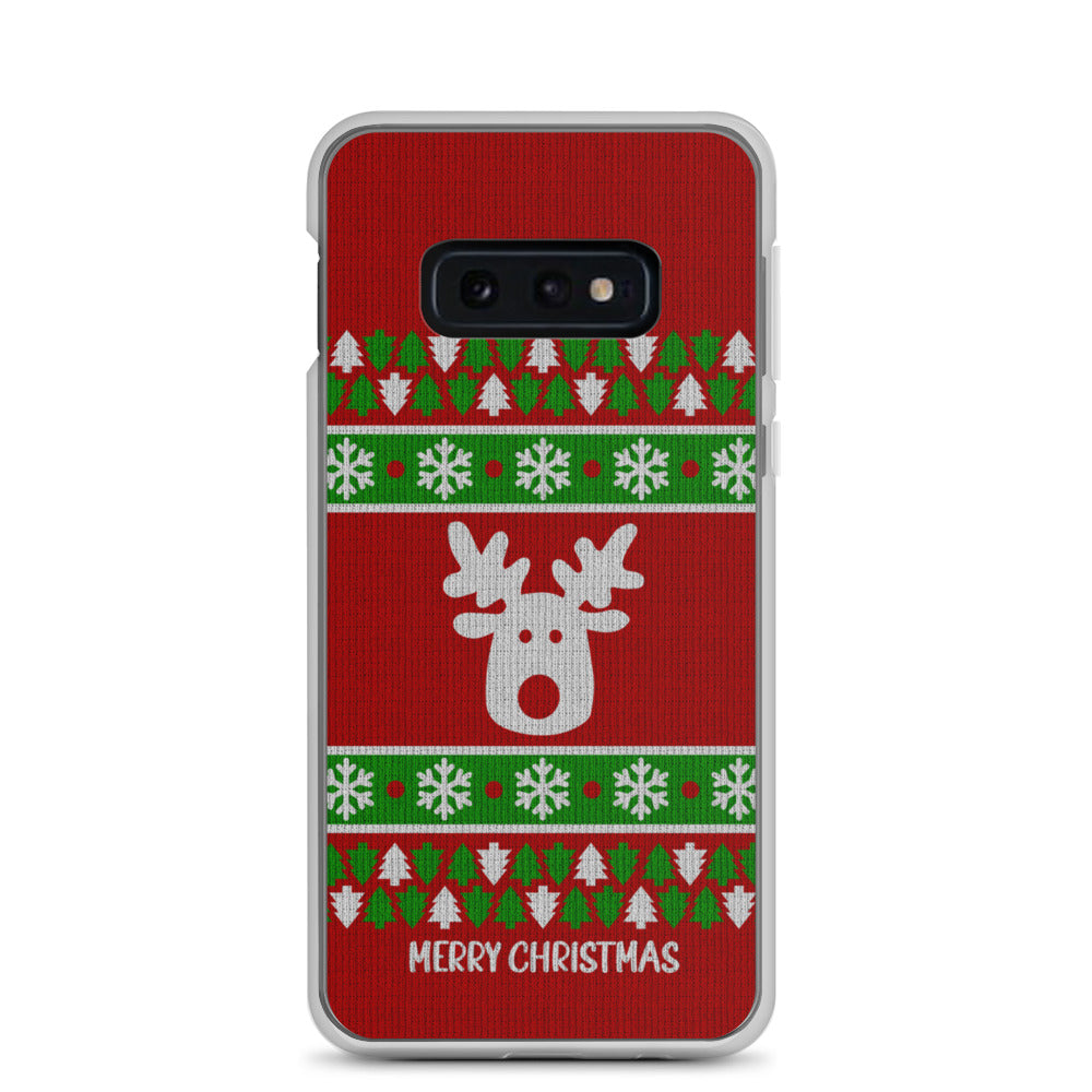 Red Ugly Christmas Sweater Reindeer Samsung Case