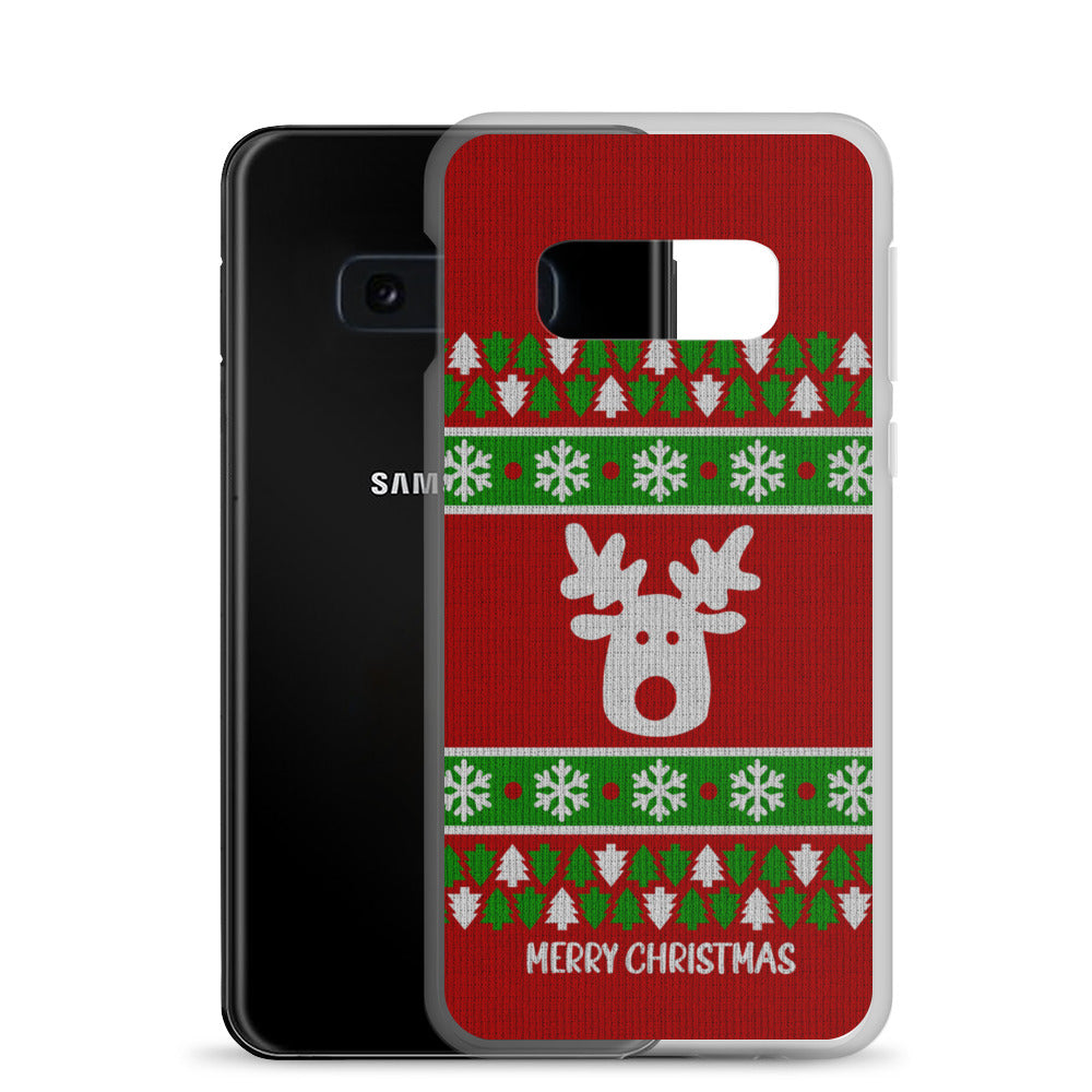 Red Ugly Christmas Sweater Reindeer Samsung Case
