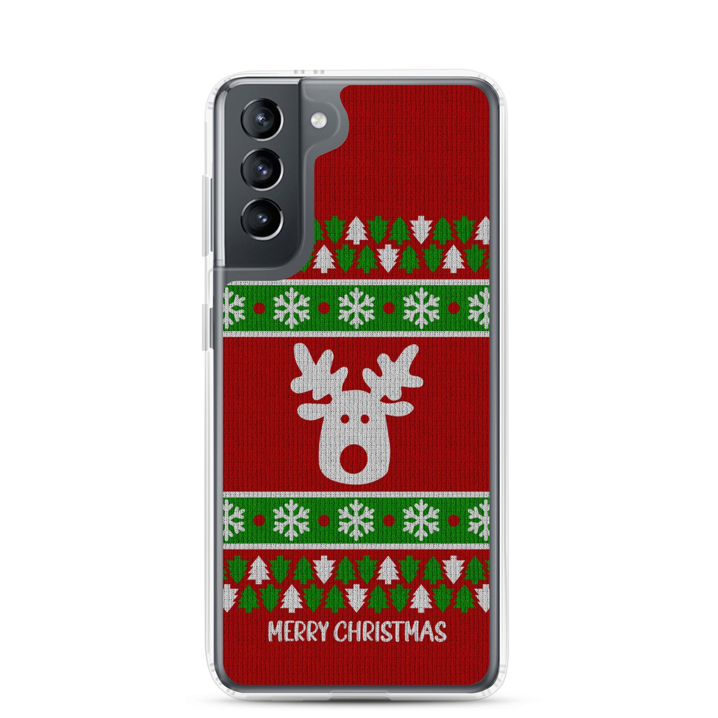 Red Ugly Christmas Sweater Reindeer Samsung Case