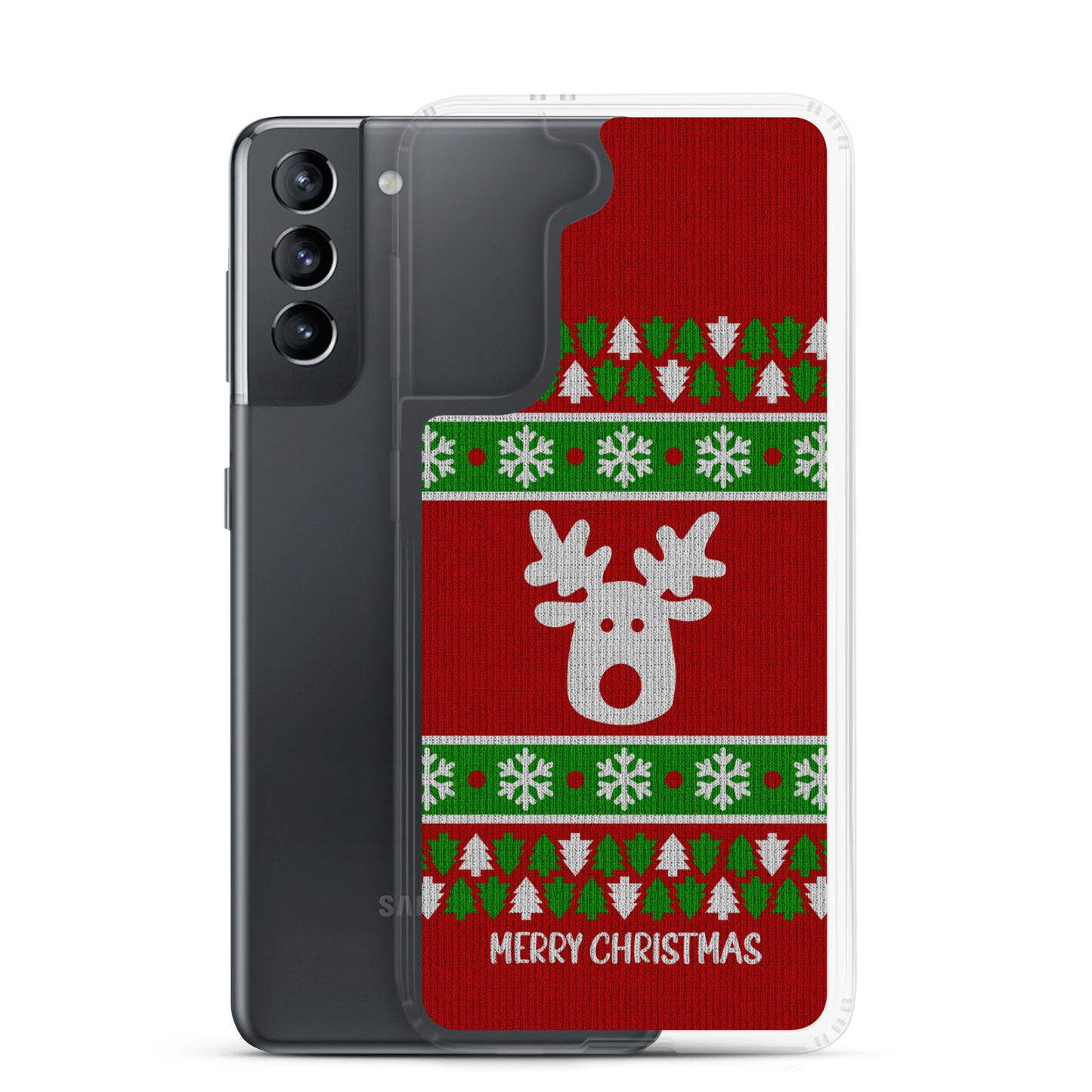 Red Ugly Christmas Sweater Reindeer Samsung Case