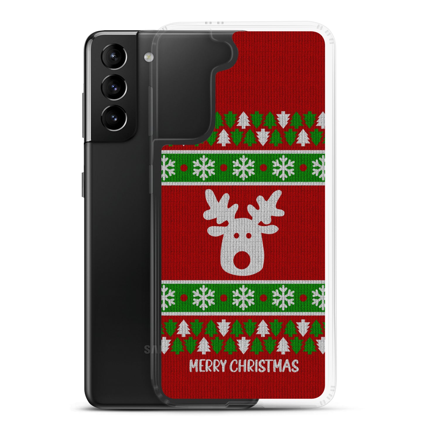 Red Ugly Christmas Sweater Reindeer Samsung Case