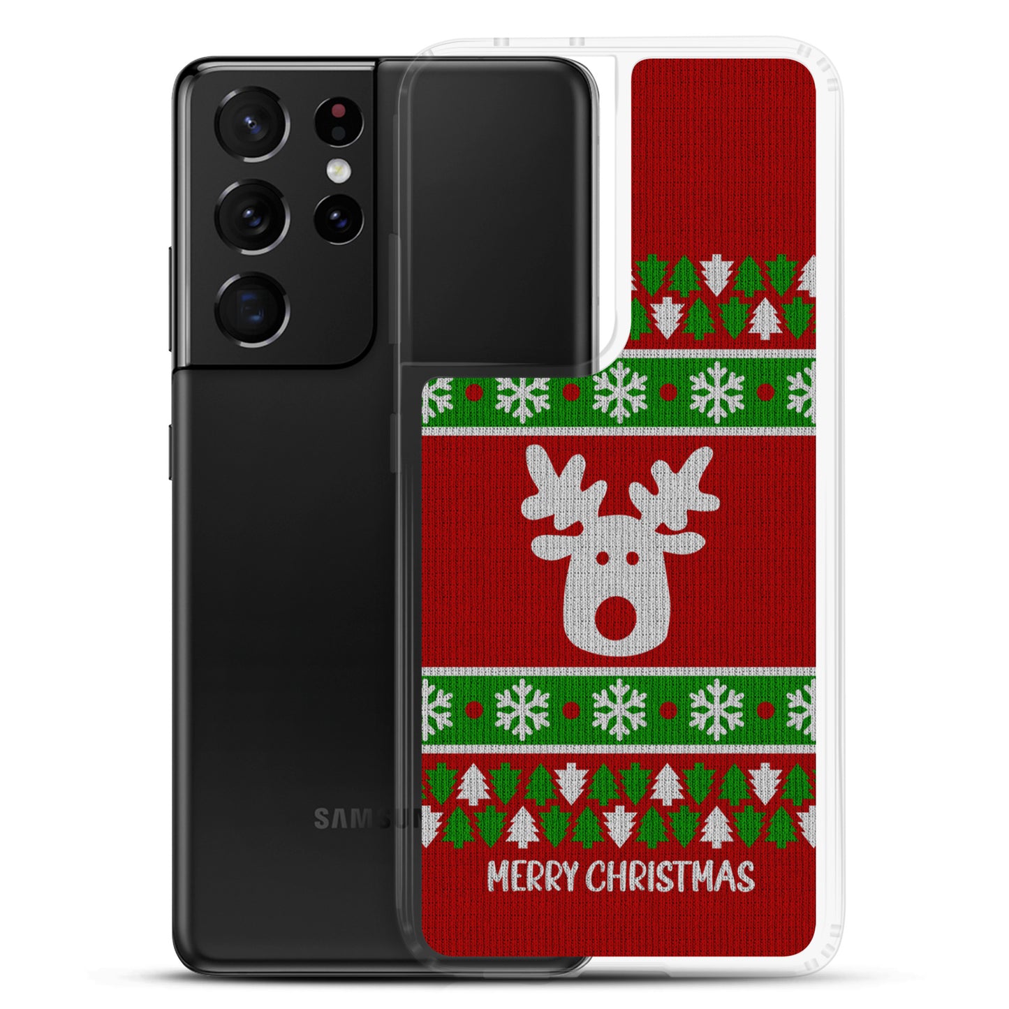 Red Ugly Christmas Sweater Reindeer Samsung Case