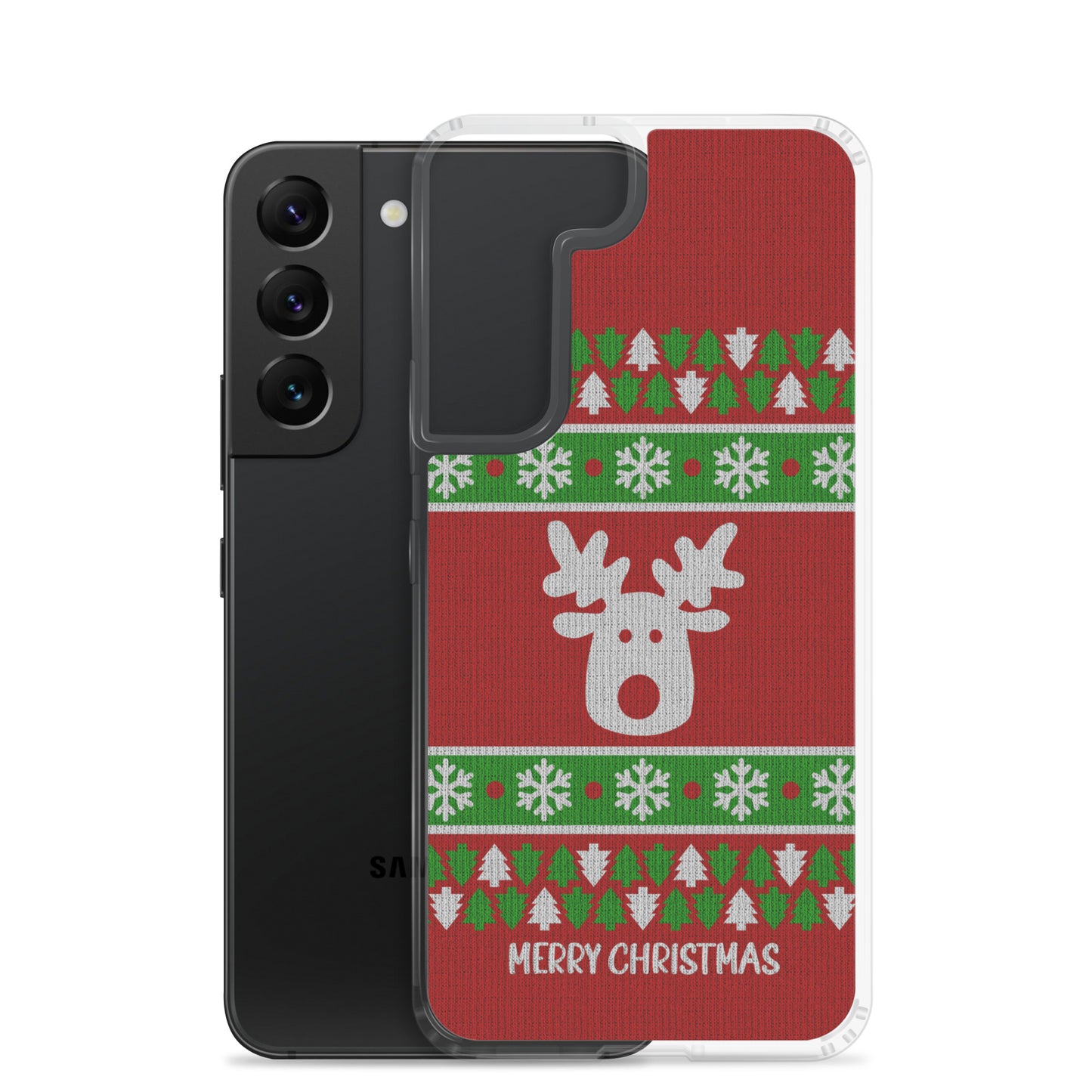 Red Ugly Christmas Sweater Reindeer Samsung Case