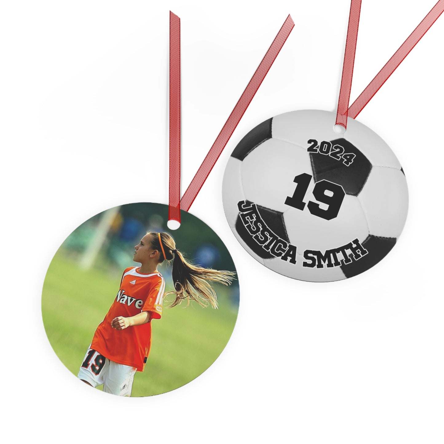 Personalized Soccer Photo Ornament 2024 - Custom Soccer Keepsake - Unique Gift for Soccer Fans