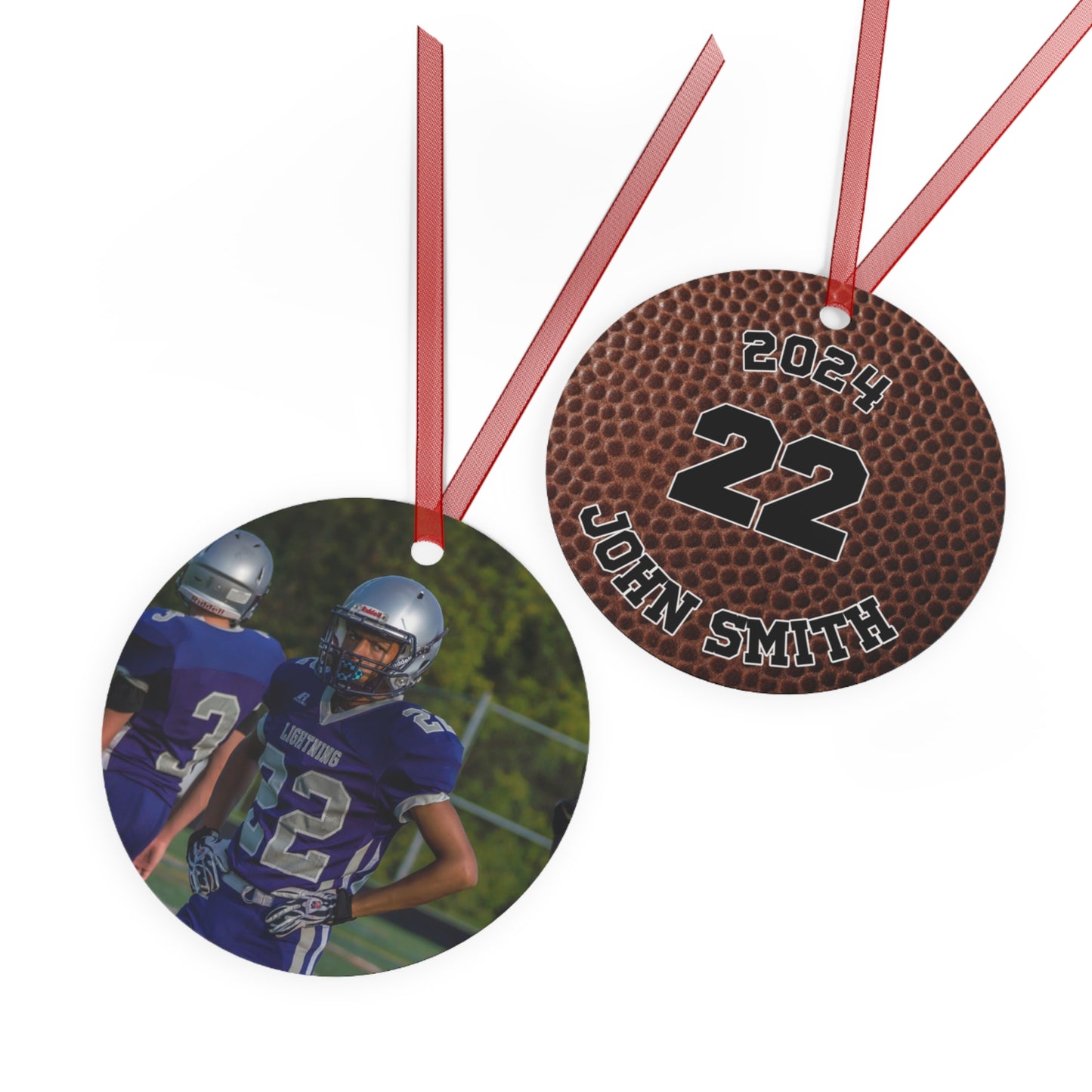 Touchdown Memories: Personalized Football Photo Ornament 2024 - Custom Keepsake for Fans and Players