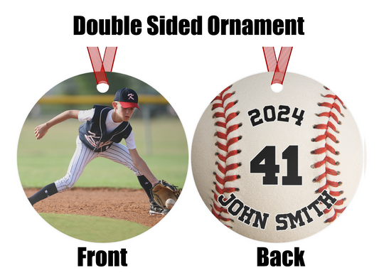 Custom Baseball Photo Ornament 2024 | Personalization Available