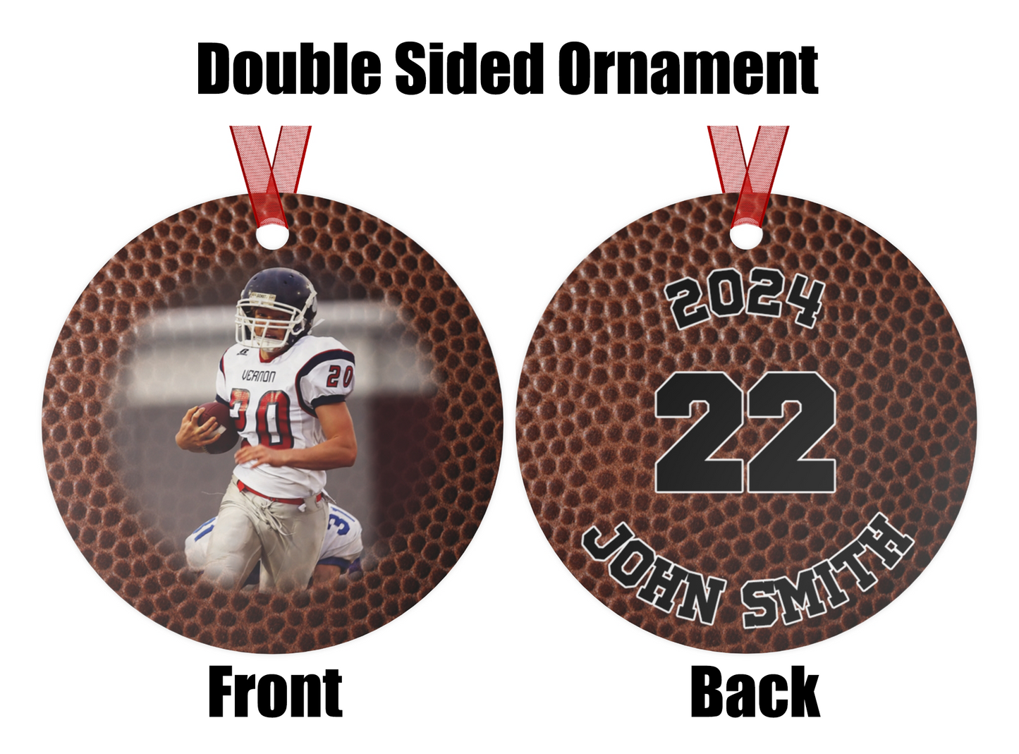 Touchdown Memories: Personalized Football Photo Ornament 2024 - Custom Keepsake for Fans and Players