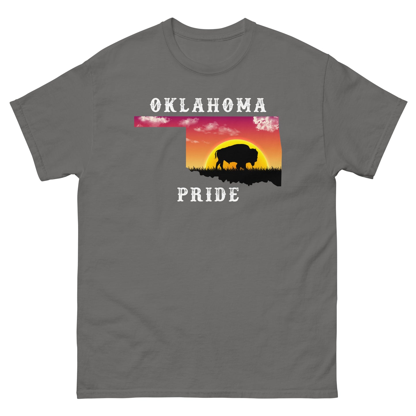 Oklahoma Sunrise Buffalo Dark Color T-Shirt