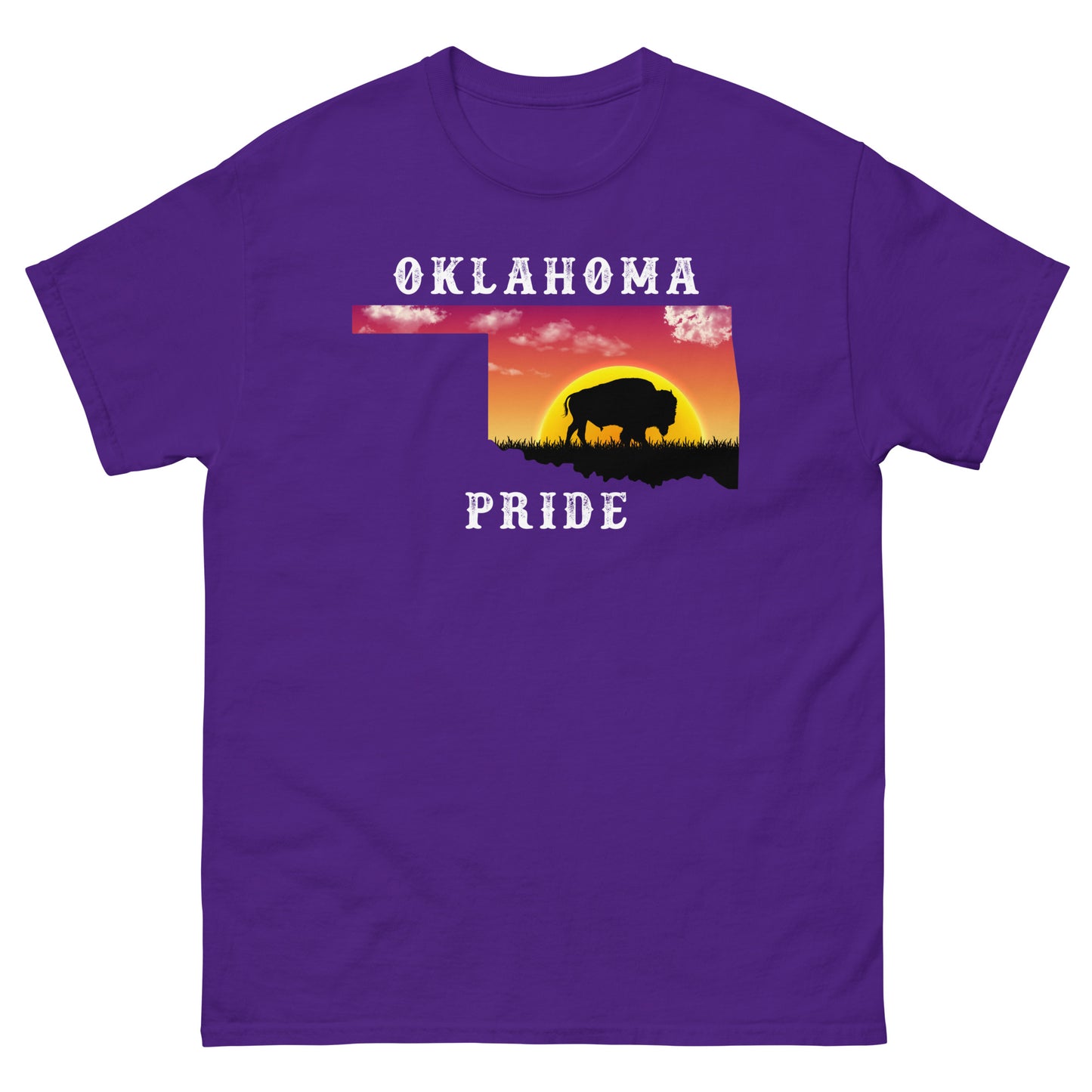 Oklahoma Sunrise Buffalo Dark Color T-Shirt