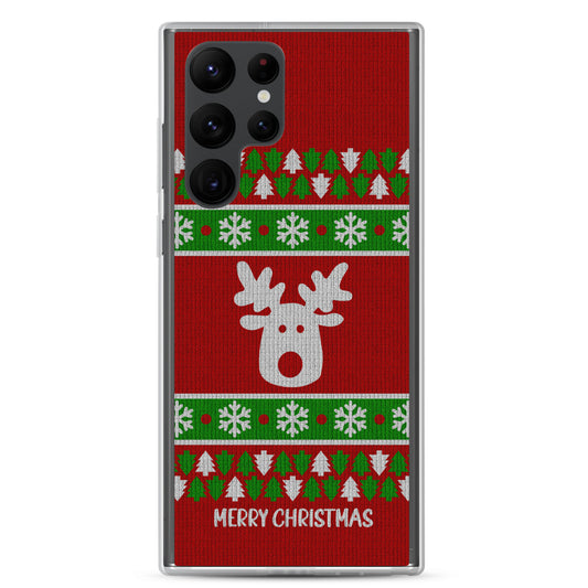 Red Ugly Christmas Sweater Reindeer Samsung Case